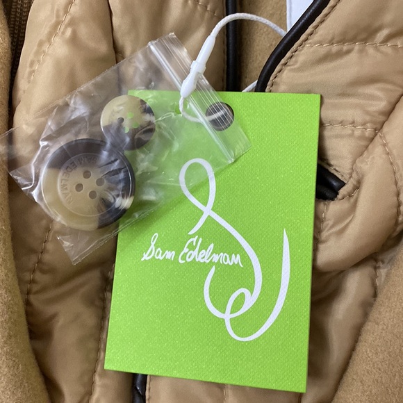 Sam Edelman Single Breasted Wool Blend Coat with Quilted Bib - Picture 11 of 12